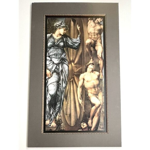 34.5"x20.75" Matted w/ Gold Fillet PRINT of The Wheel of Fortune by MICHELANGELO - Picture 1 of 2